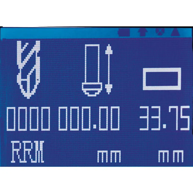 Optimum DH 18V - Wyświetlacz OLED Prędkość obrotowa wrzeciona Wyświetlanie głębokości (docelowa / rzeczywista) Wiercenie Gwintowanie Wybór grubości obrabianego przedmiotu