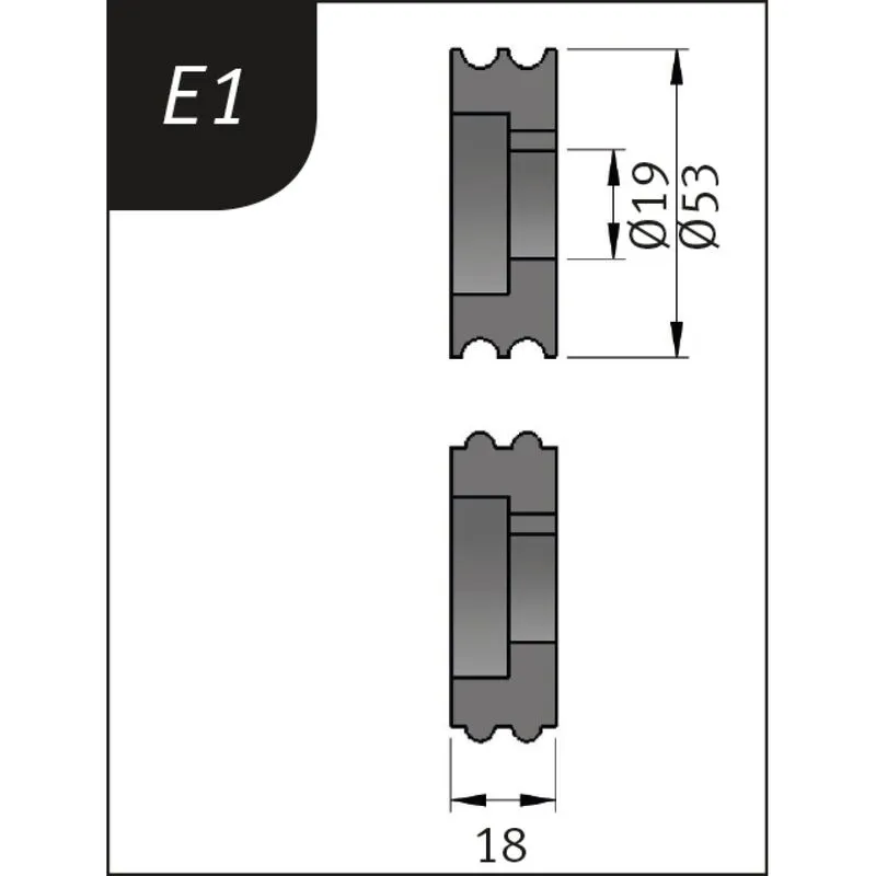 Metallkraft SBM 110-08 - Rolki gnące Typ E1, Ø 53 x 19 x 18 mm