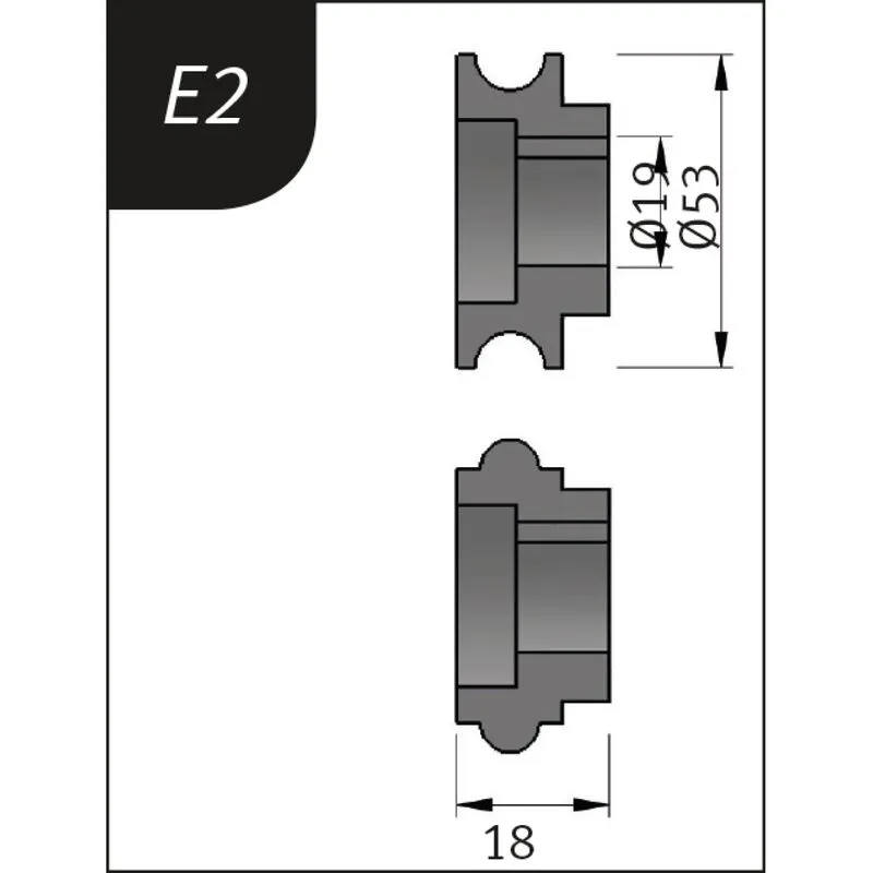 Metallkraft SBM 110-08 - Rolki gnące Typ E2, Ø 53 x 19 x 18 mm