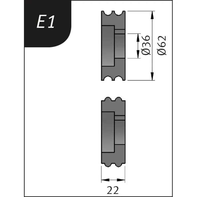 Metallkraft SBM 140-12 - Rolki gnące Typ E1, Ø 62 x 26 x 22 mm