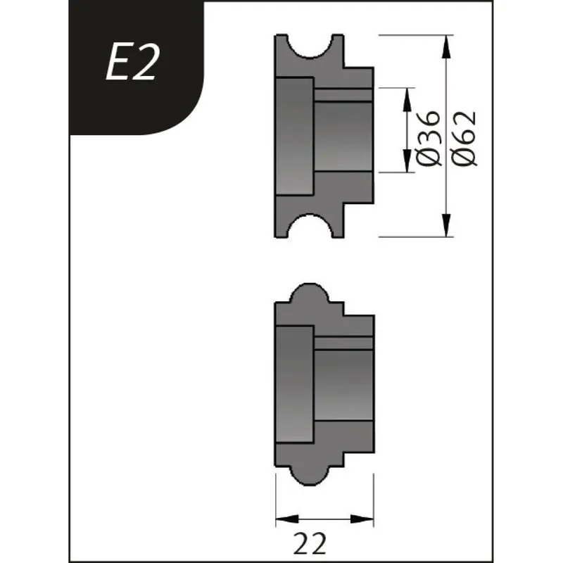 Metallkraft SBM 140-12 E - Rolki gnące Typ E2, Ø 62 x 26 x 22 mm