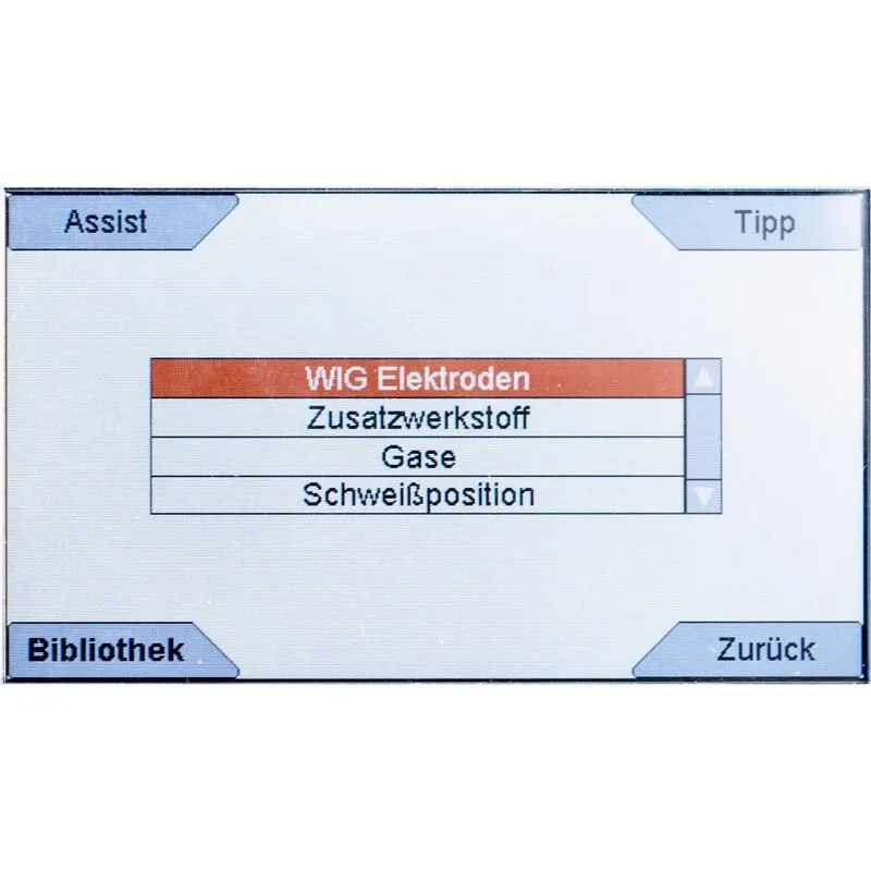 Rehm 182 AC / DC ULTRA digital - Także przy wyborze gazów, elektrod lub materiałów wypełniających TIGER® wspiera użytkownika. Jaki materiał wypełniający może być użyty? TIGER® zna odpowiedź.